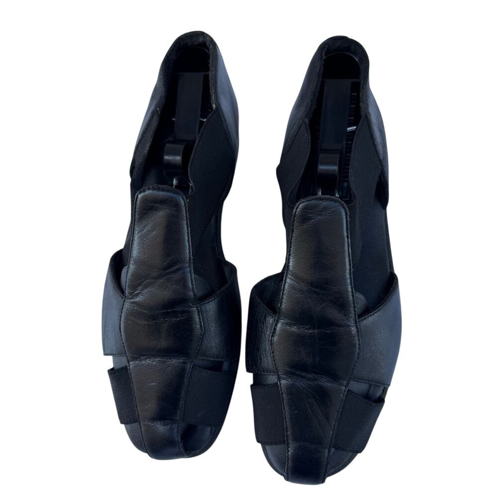 Airspree Black Leather Slip-On Sandals Women’s Size 7 Comfort Summer Shoes